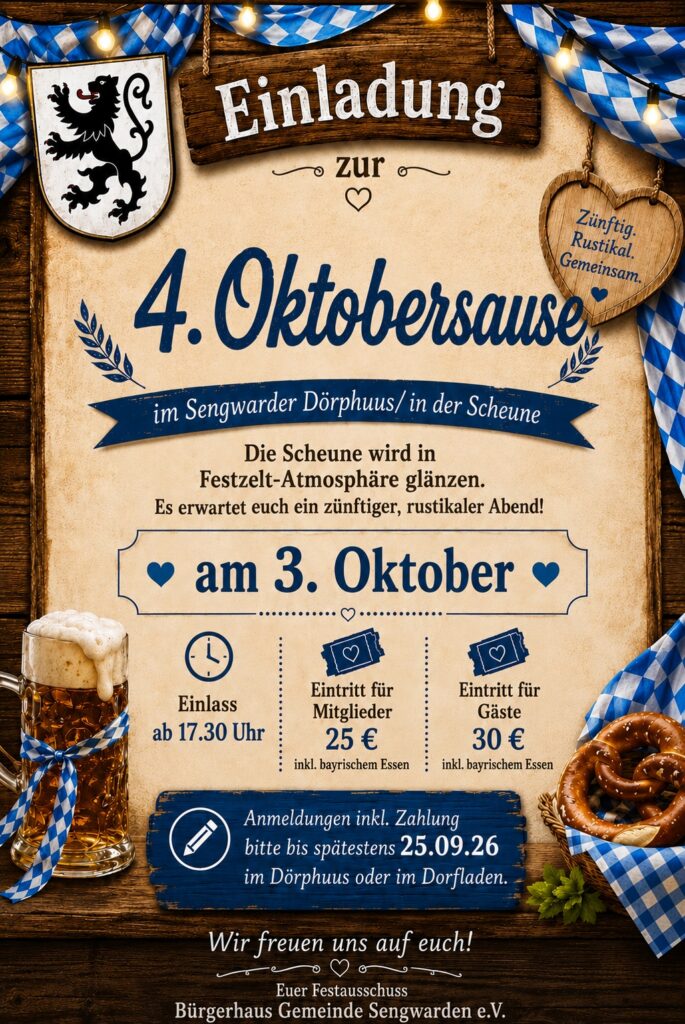 Einladung Oktobersause